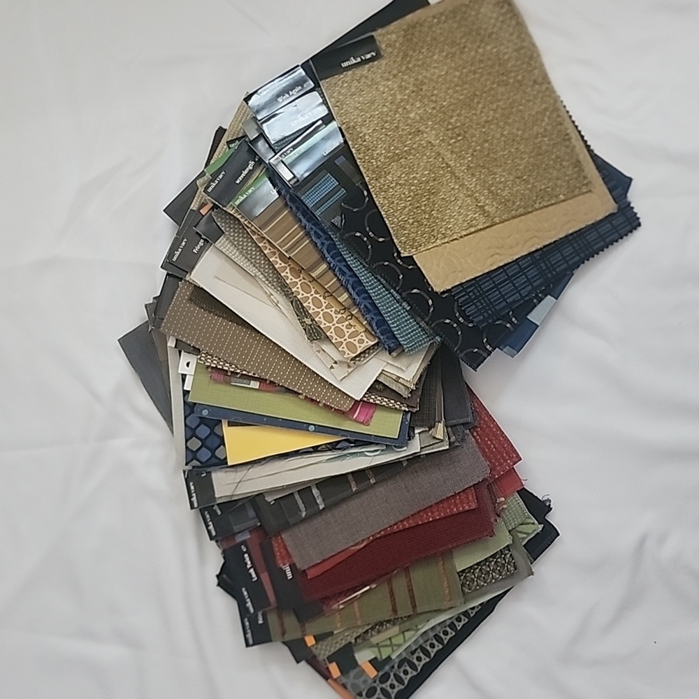4lb Lot Of Assorted Fabric Samples Swatches in Various Colors Box C